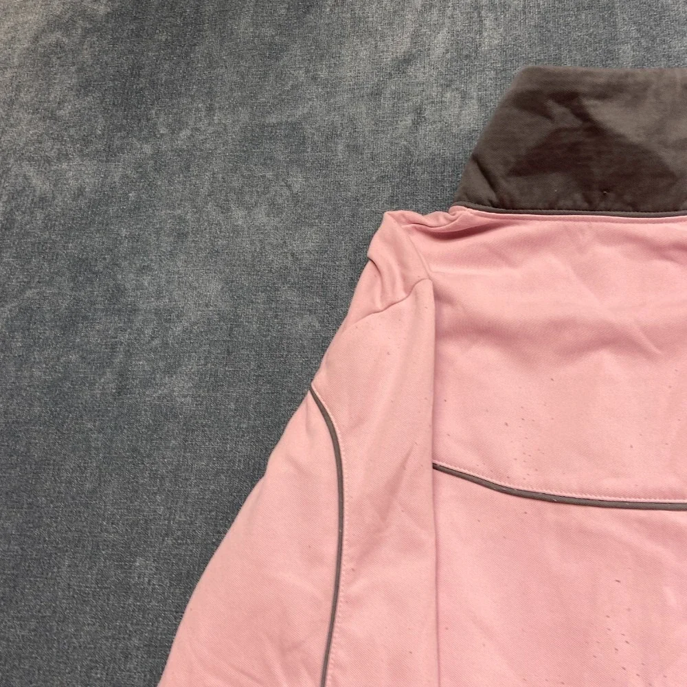 Nike Sportswear Athletic Jacket Girl L Pink Gray Fleece Lined Full Zip Mock Neck
